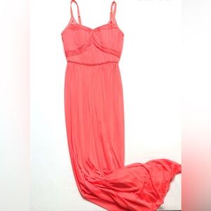 Jessica Simpson Hot Pink Spaghetti Strap Maxi Gown Dress Size 2